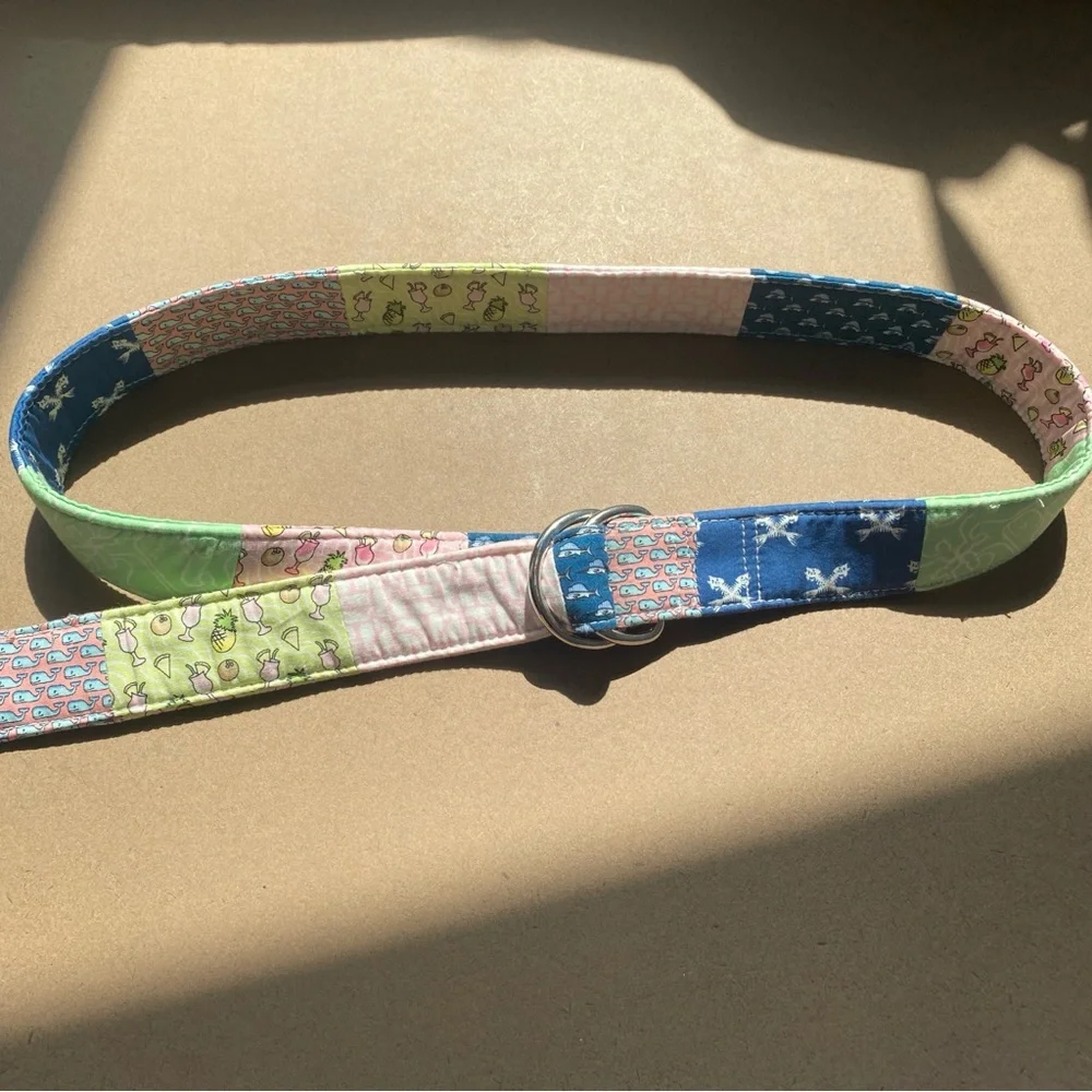 Vineyard Vines Men’s Patchwork Multicolor Fabric Belt Size Small